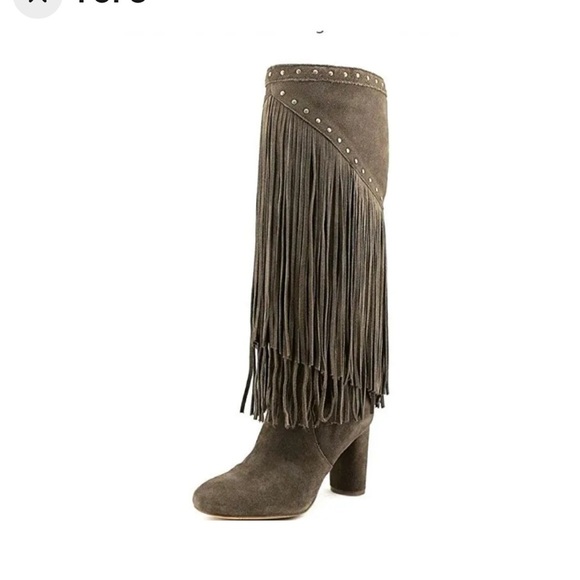 INC International Concepts Shoes - INC Tula Mushroom Suede Fringe Festival SIze 10 Western Boots